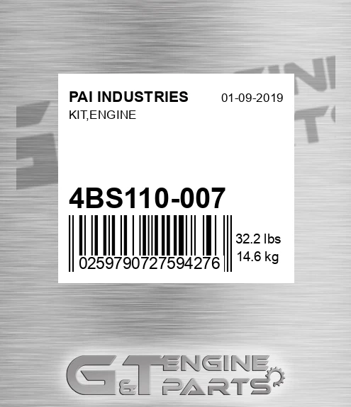 4BS110-007 Kit,engine for PAI INDUSTRIES
