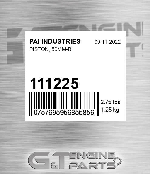 111225 Piston,.50mm-b for PAI INDUSTRIES
