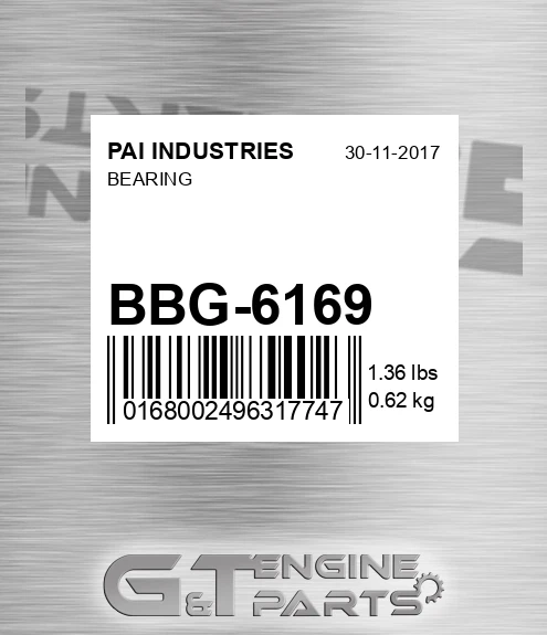 BBG-6169 Bearing for PAI INDUSTRIES