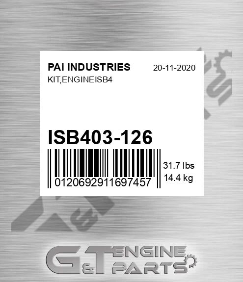 ISB403-126 Kit,engineisb4 for PAI INDUSTRIES