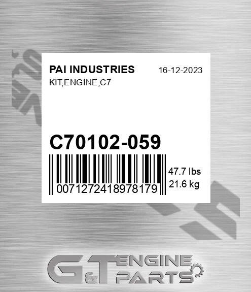 C70102-059 Kit,engine,c7