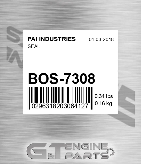 BOS-7308 Seal for PAI INDUSTRIES