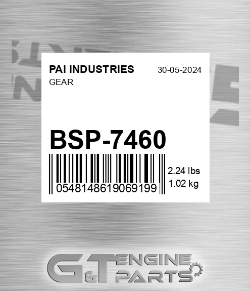 BSP-7460 Gear for PAI INDUSTRIES