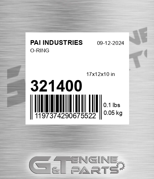 321400 O-ring for PAI INDUSTRIES