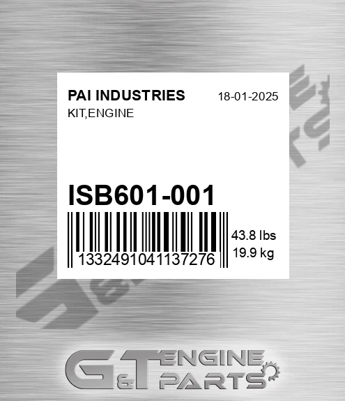 ISB601-001 Kit,engine for PAI INDUSTRIES