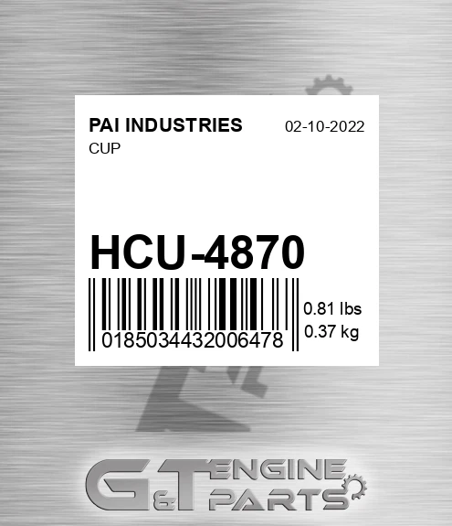 HCU-4870 Cup for PAI INDUSTRIES