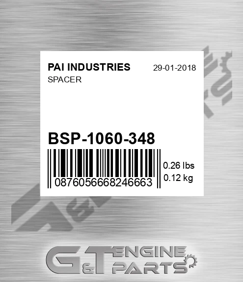BSP-1060-348 Spacer for PAI INDUSTRIES