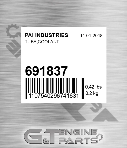691837 Tube,coolant