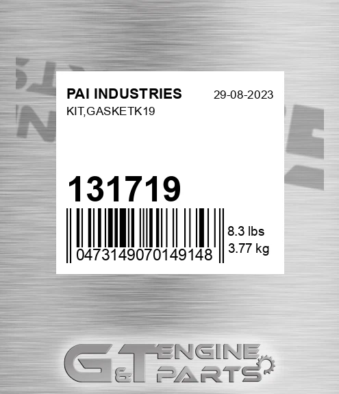 131719 Kit,gasketk19
