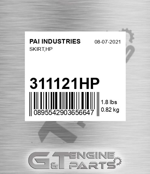 311121HP Skirt,hp for PAI INDUSTRIES