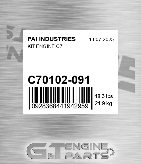 C70102-091 Kit,engine.c7 for PAI INDUSTRIES