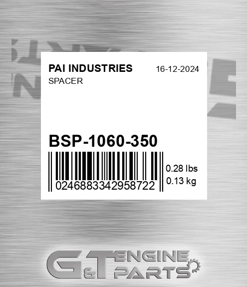 BSP-1060-350 Spacer for PAI INDUSTRIES