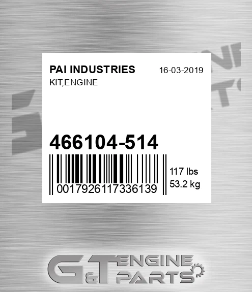 466104-514 Kit,engine for PAI INDUSTRIES