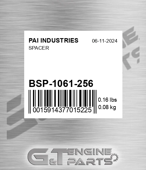 BSP-1061-256 Spacer for PAI INDUSTRIES