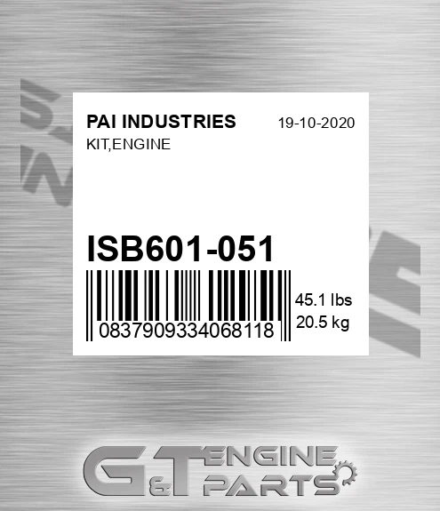 ISB601-051 Kit,engine for PAI INDUSTRIES