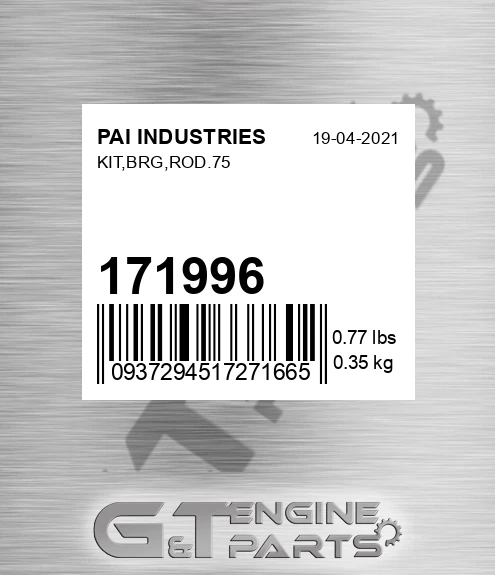 171996 Kit,brg,rod.75 for PAI INDUSTRIES