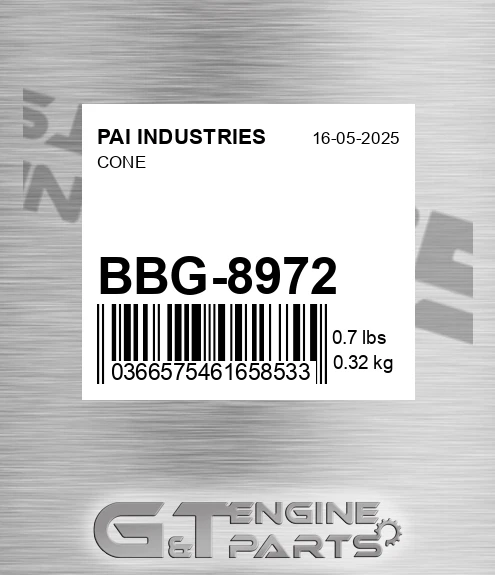 BBG-8972 Cone for PAI INDUSTRIES