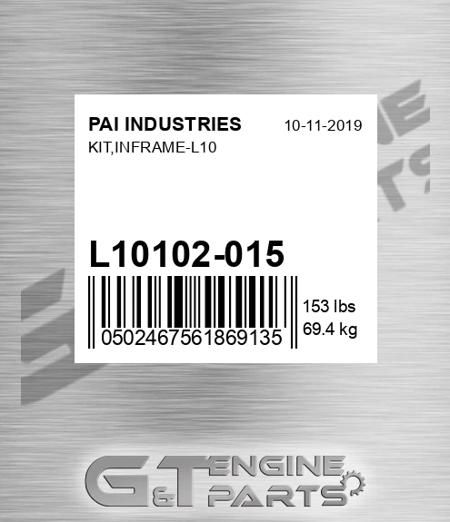L10102-015 Kit,inframe-l10 for PAI INDUSTRIES