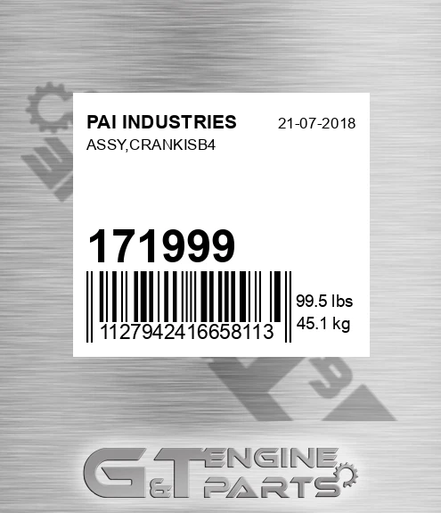 171999 Assy,crankisb4 for PAI INDUSTRIES