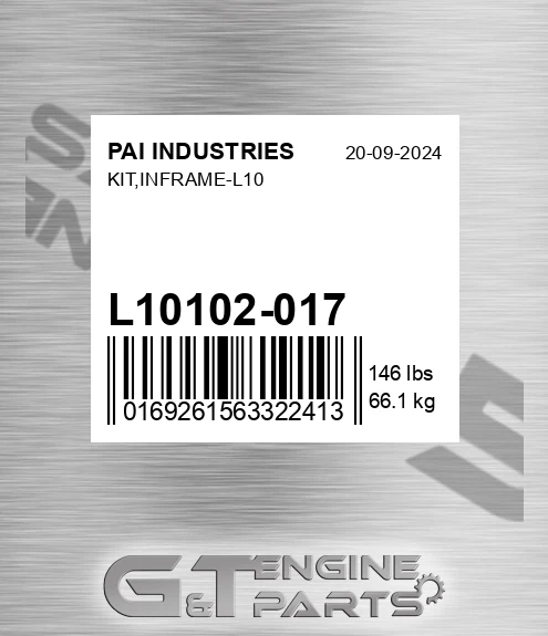 L10102-017 Kit,inframe-l10 for PAI INDUSTRIES