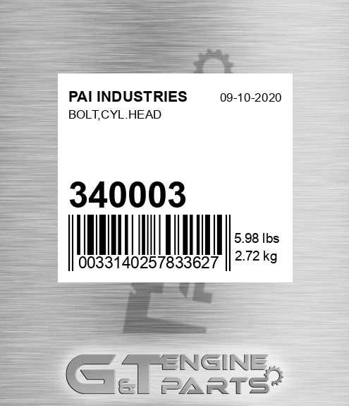 340003 Bolt,cyl.head