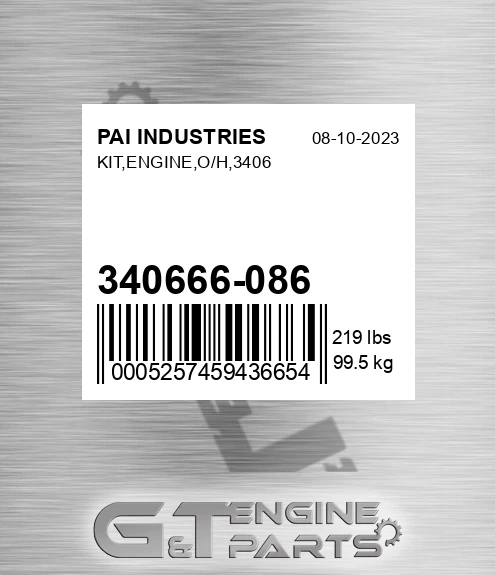 340666-086 Kit,engine,o/h,3406 for PAI INDUSTRIES