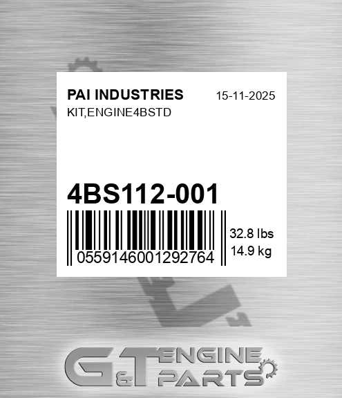 4BS112-001 Kit,engine4bstd for PAI INDUSTRIES