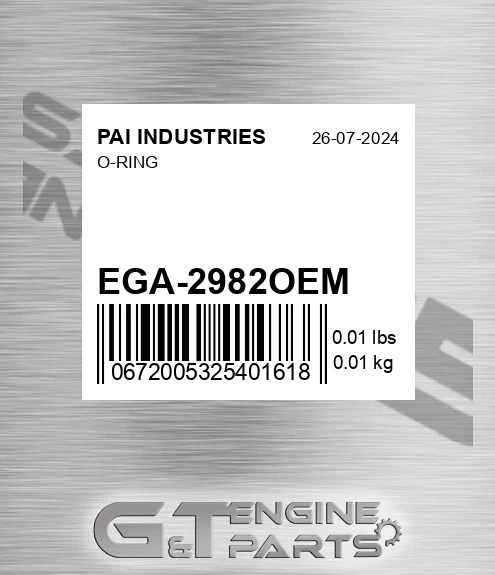 EGA-2982OEM O-ring
