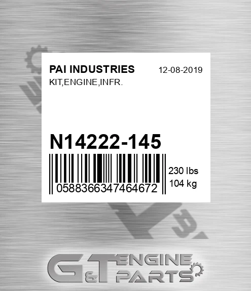 N14222-145 Kit,engine,infr. for PAI INDUSTRIES