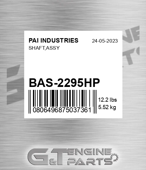 BAS-2295HP Shaft,assy