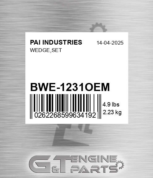 BWE-1231OEM Wedge,set