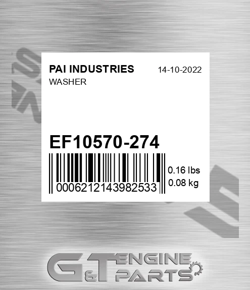 EF10570-274 Washer for PAI INDUSTRIES