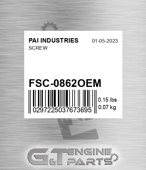 FSC-0862OEM Screw
