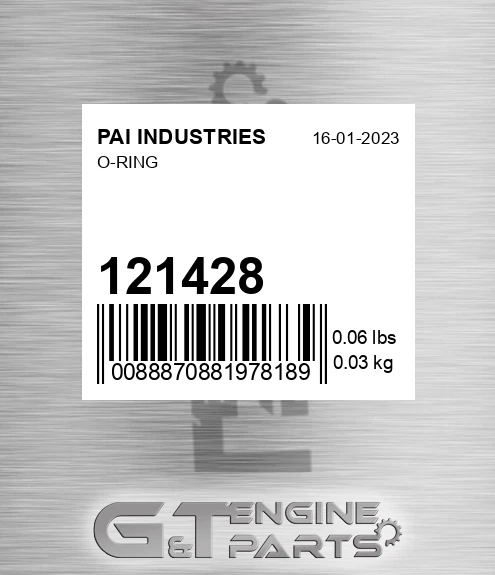 121428 O-ring for PAI INDUSTRIES