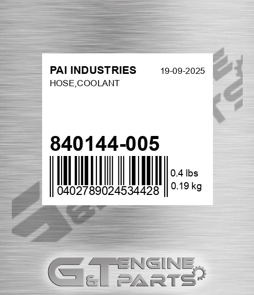 840144-005 Hose,coolant for PAI INDUSTRIES
