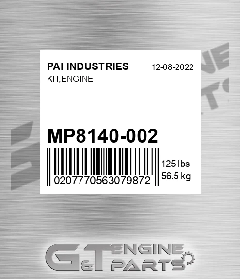 MP8140-002 Kit,engine for PAI INDUSTRIES
