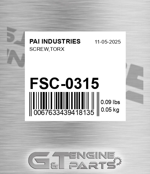 FSC-0315 Screw,torx