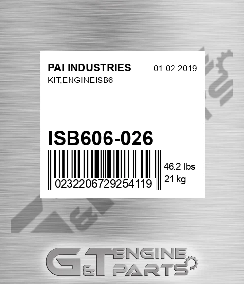 ISB606-026 Kit,engineisb6 for PAI INDUSTRIES