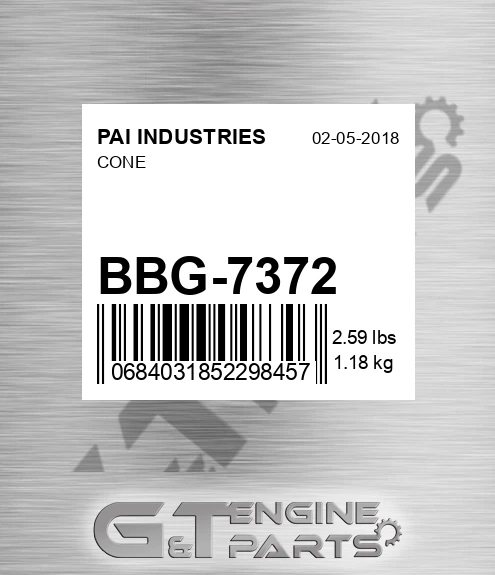BBG-7372 Cone for PAI INDUSTRIES