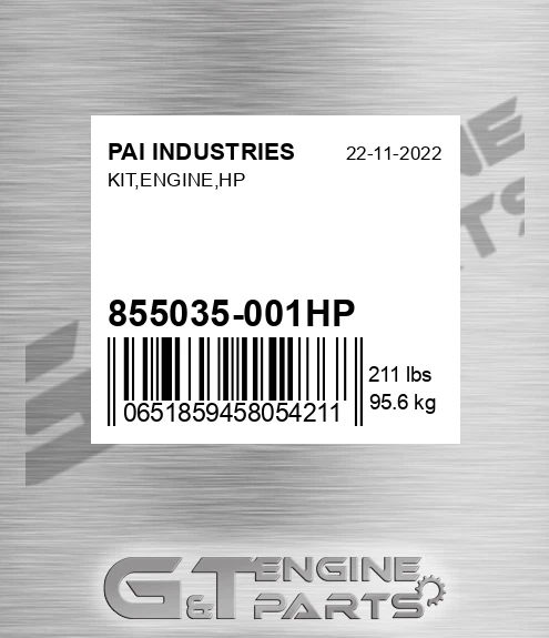 855035-001HP Kit,engine,hp for PAI INDUSTRIES