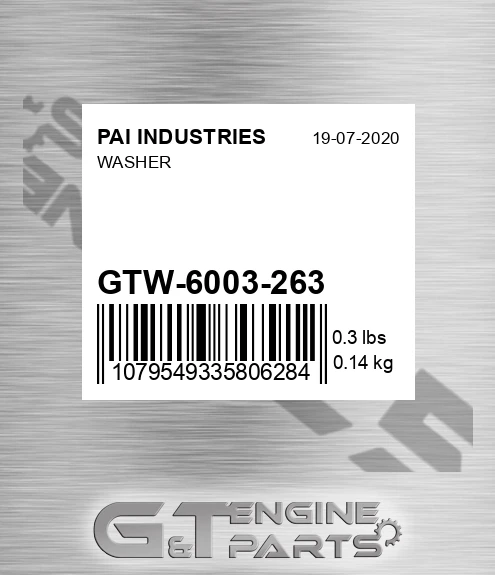 GTW-6003-263 Washer