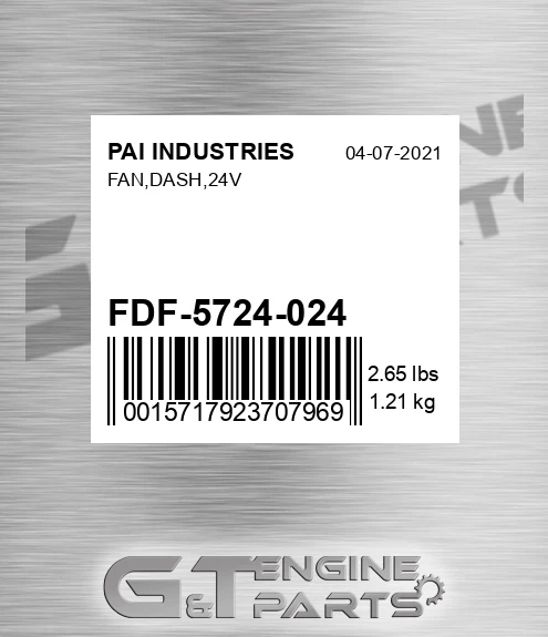 FDF-5724-024 Fan,dash,24v