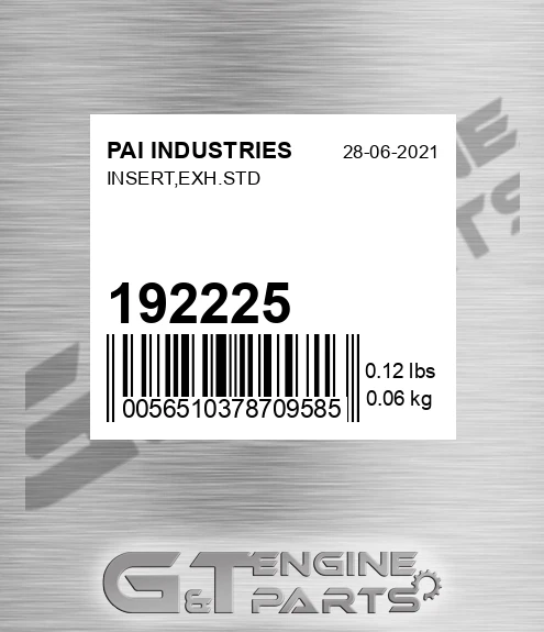 192225 Insert,exh.std for PAI INDUSTRIES