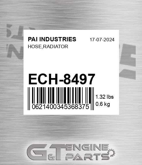 ECH-8497 Hose,radiator for PAI INDUSTRIES