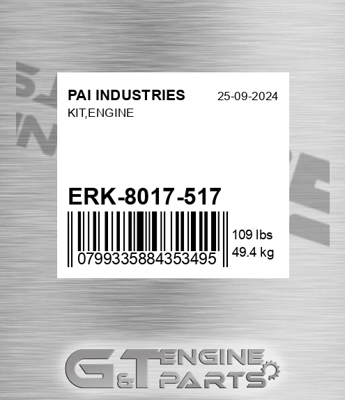 ERK-8017-517 Kit,engine for PAI INDUSTRIES