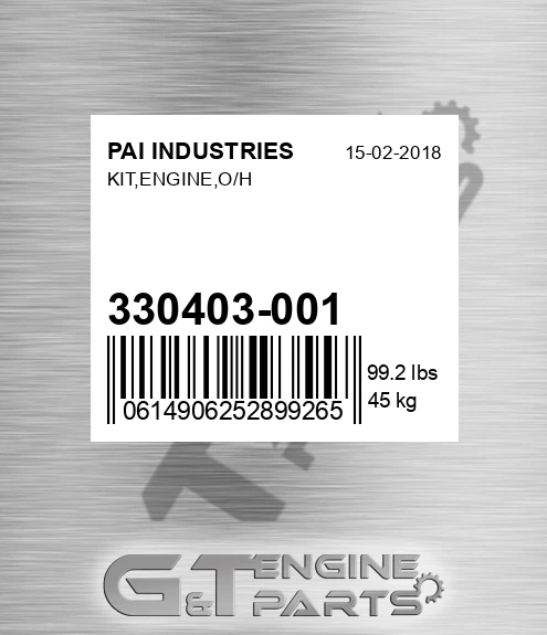 330403-001 PAI INDUSTRIES Kit,engine,o/h