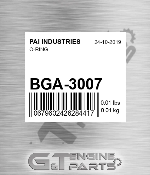 BGA-3007 O-ring for PAI INDUSTRIES