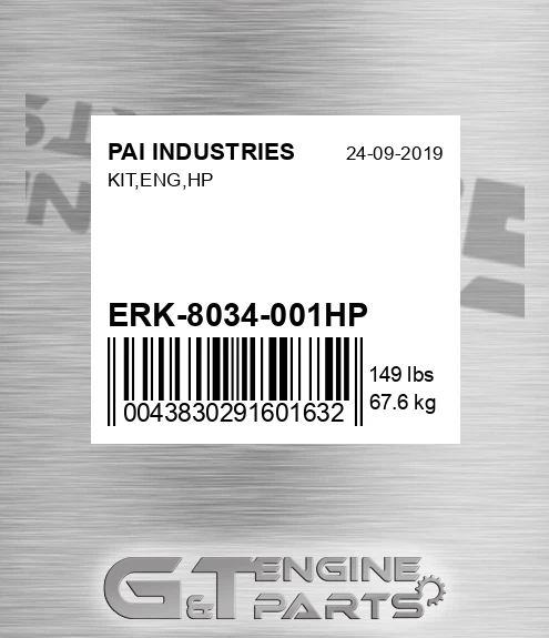 ERK-8034-001HP Kit,eng,hp for PAI INDUSTRIES