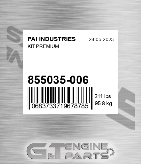 855035-006 Kit,premium for PAI INDUSTRIES