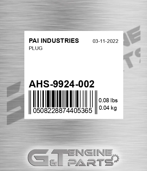 AHS-9924-002 Plug